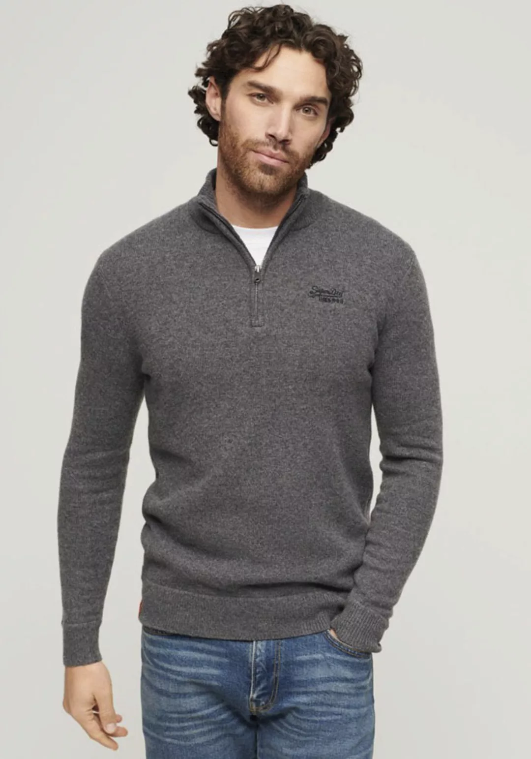 Superdry Strickpullover "ESSENTIAL EMB KNIT HALF ZIP" günstig online kaufen