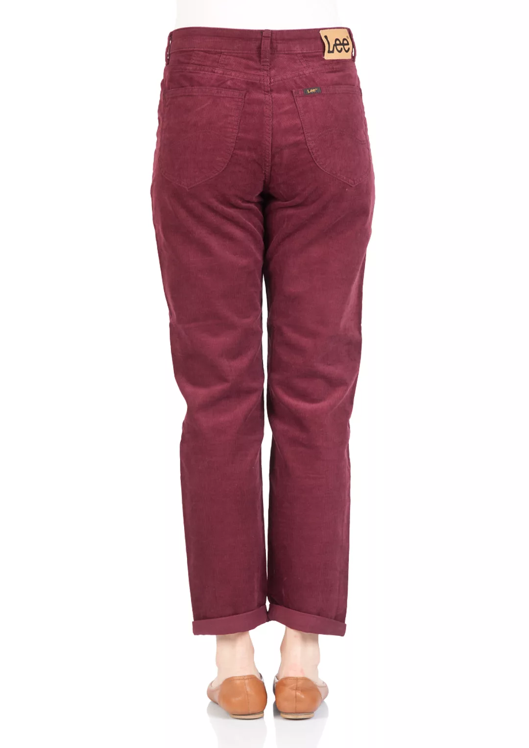 Lee Damen Jeans Mom - Straight Relaxed Fit - Rot - Burgundy günstig online kaufen