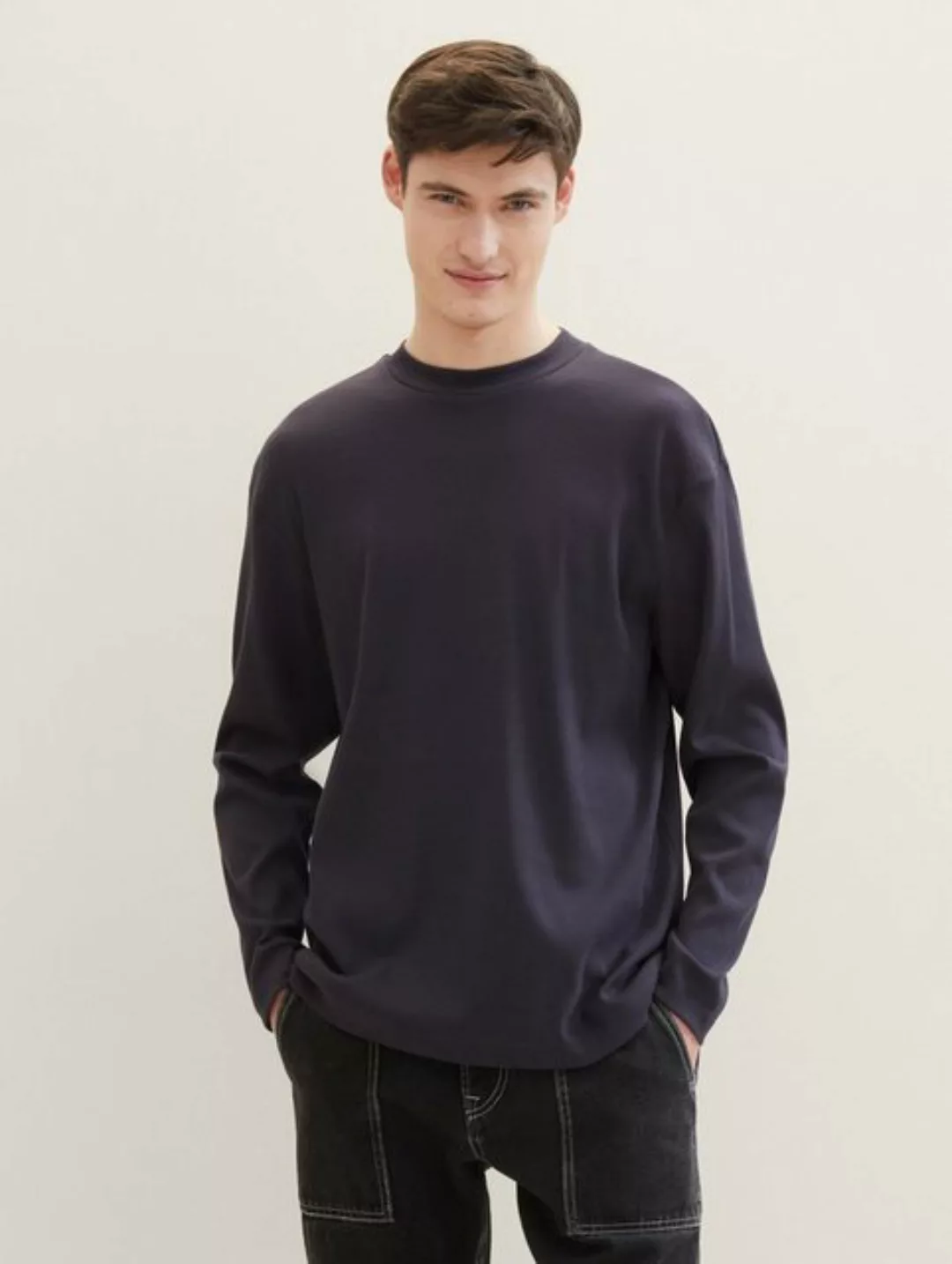 TOM TAILOR Denim T-Shirt Langarmshirt mit Struktur günstig online kaufen