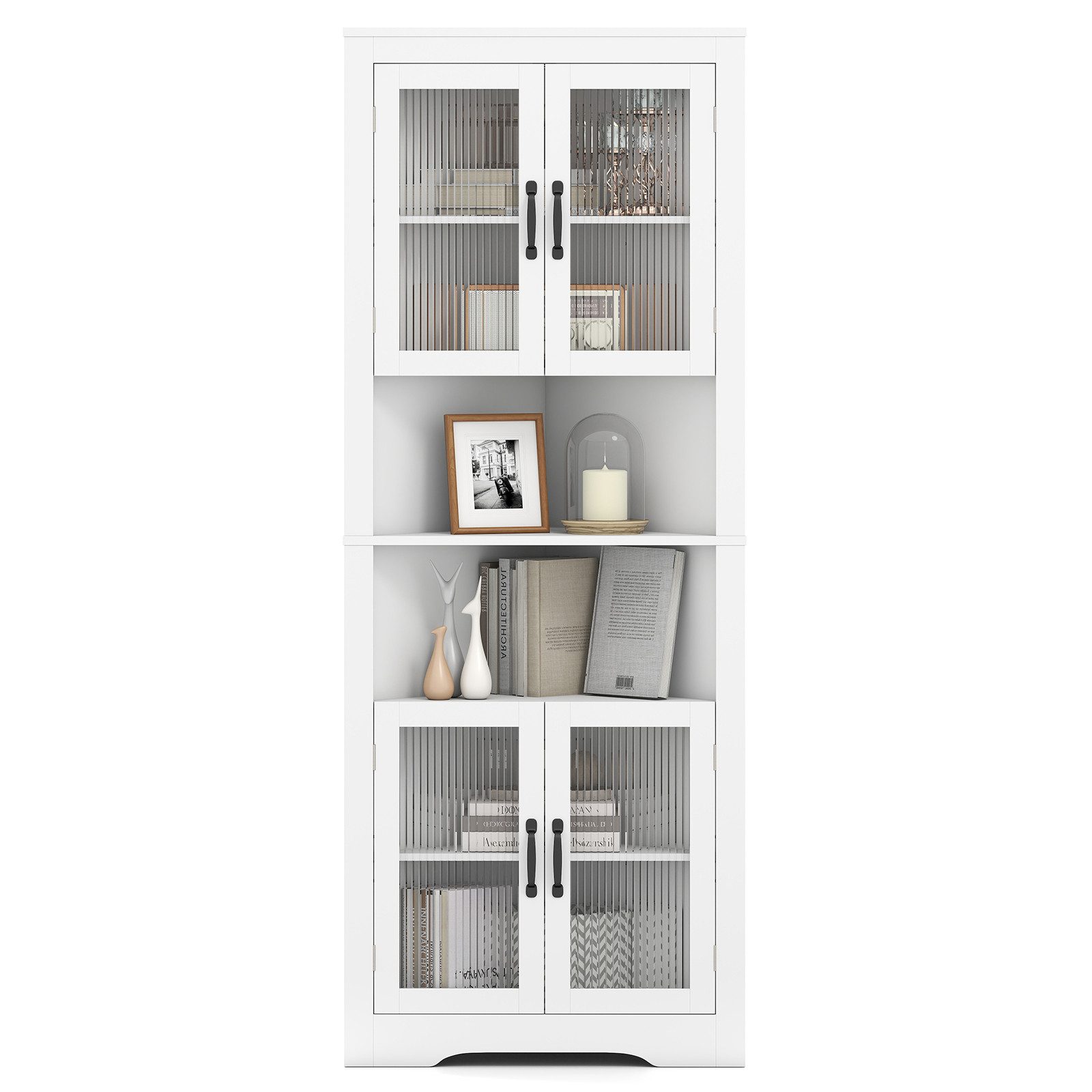 KOMFOTTEU Hochschrank 6-stufiger Eckschrank mit verstellbaren günstig online kaufen