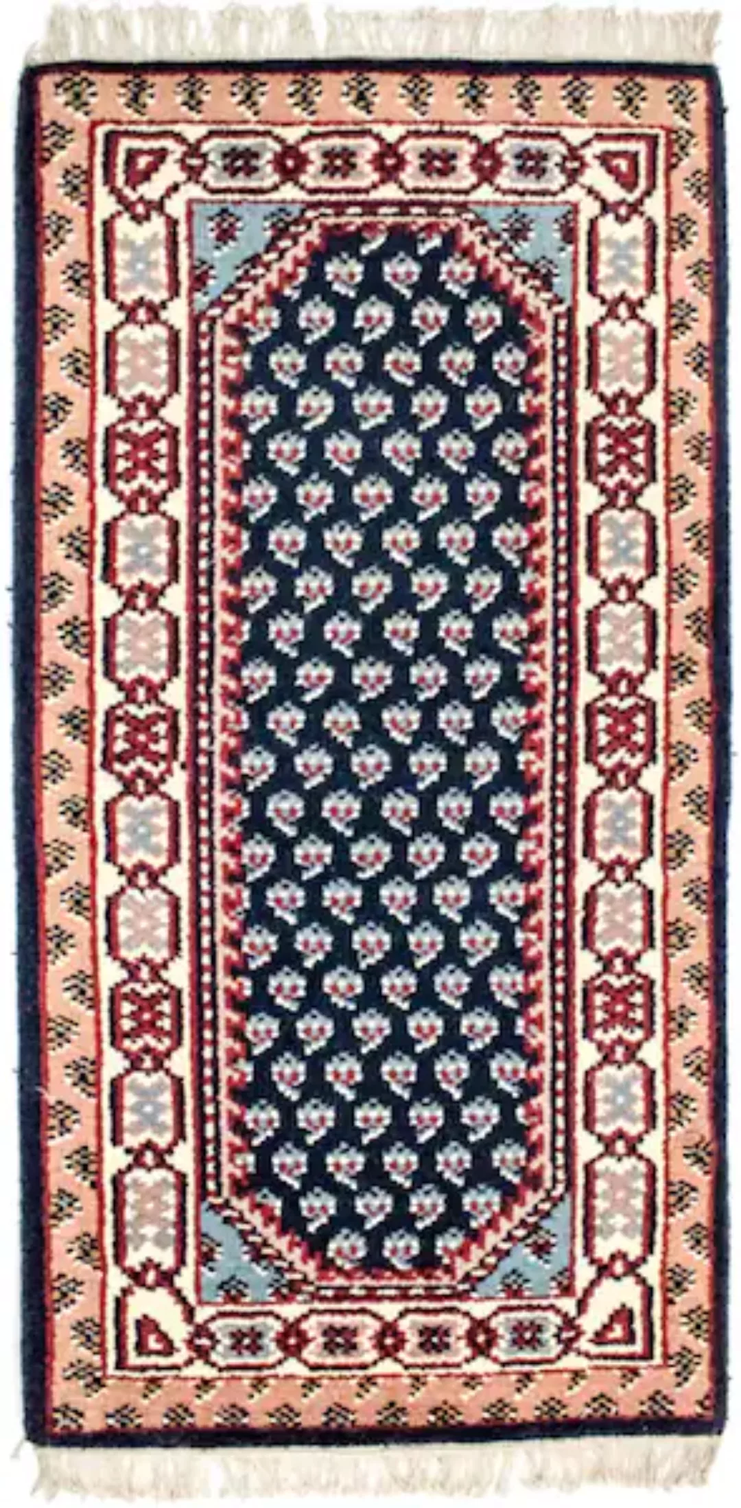 morgenland Wollteppich »Mir Teppich handgeknüpft blau«, rechteckig günstig online kaufen