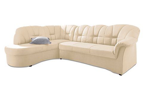 DOMO collection Ecksofa "Papenburg, zeitlose Rückensteppung, elegante Armle günstig online kaufen