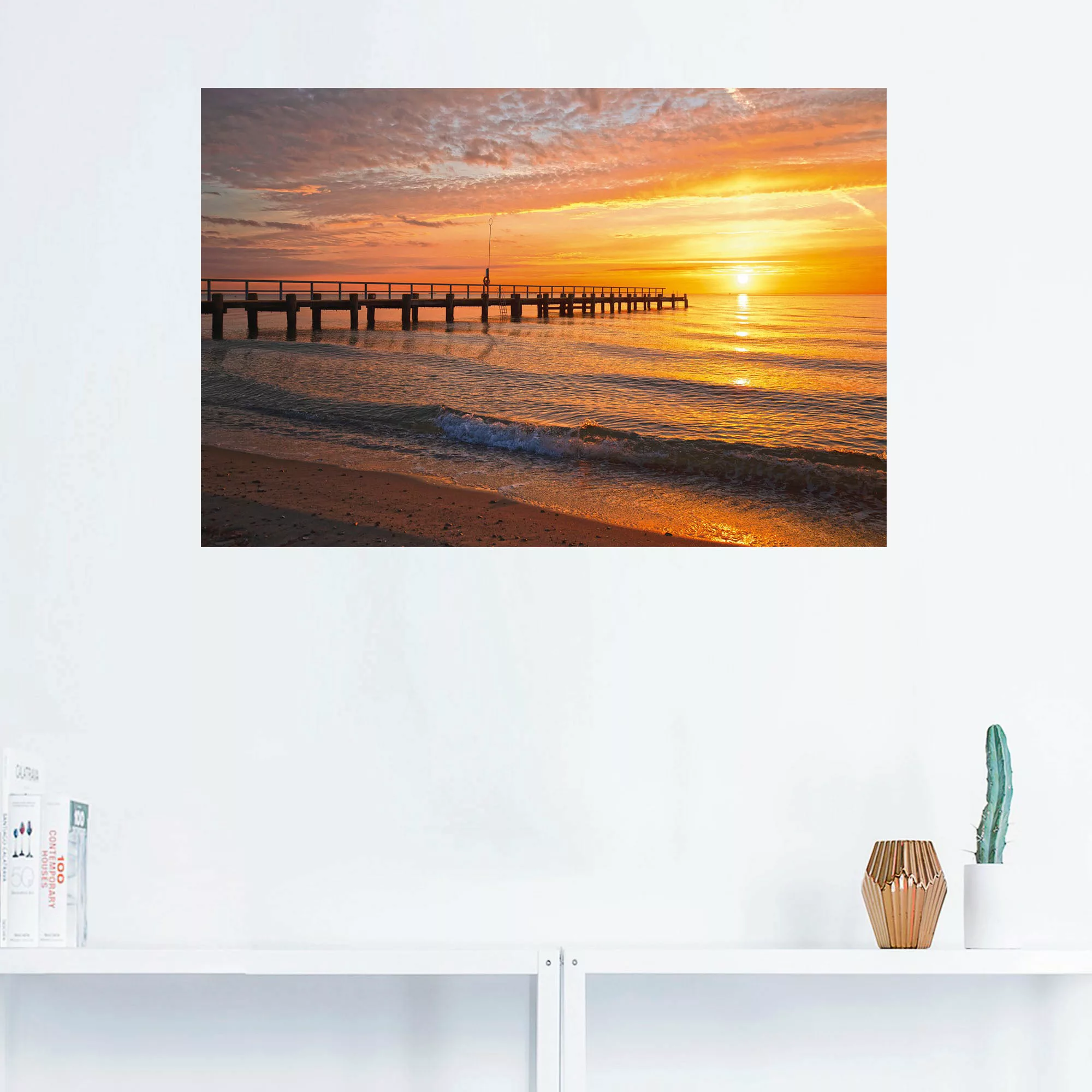 Artland Wandbild »Urlaubsfeeling am Ostseestrand«, Bilder vom Sonnenunterga günstig online kaufen