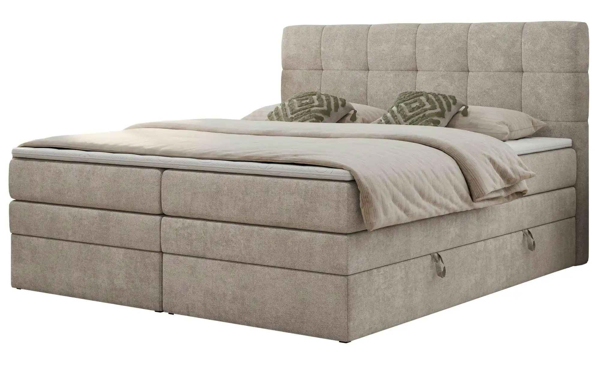 Boxspringbett 180x200 Grau   ¦ beige ¦ Maße (cm): B: 160 H: 110 Betten > Ko günstig online kaufen