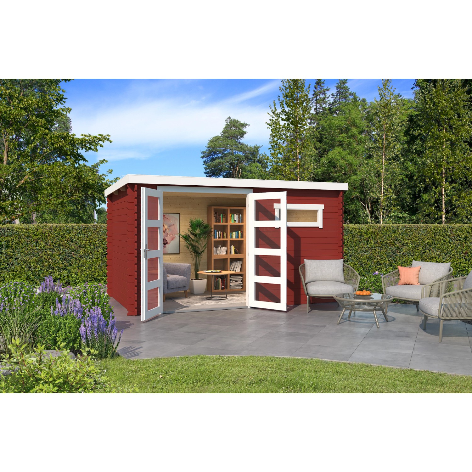 Lasita Holz-Gartenhaus Augusta Schwedenrot 400 cm x 254,9 cm günstig online kaufen