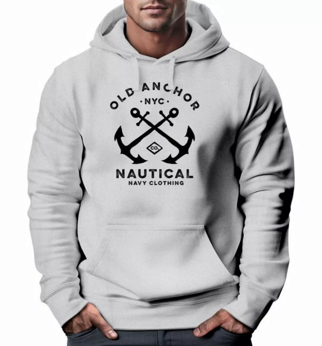 Neverless Hoodie Hoodie Herren gekreuzte Anker Old Anchor Nautical Kapuzen- günstig online kaufen