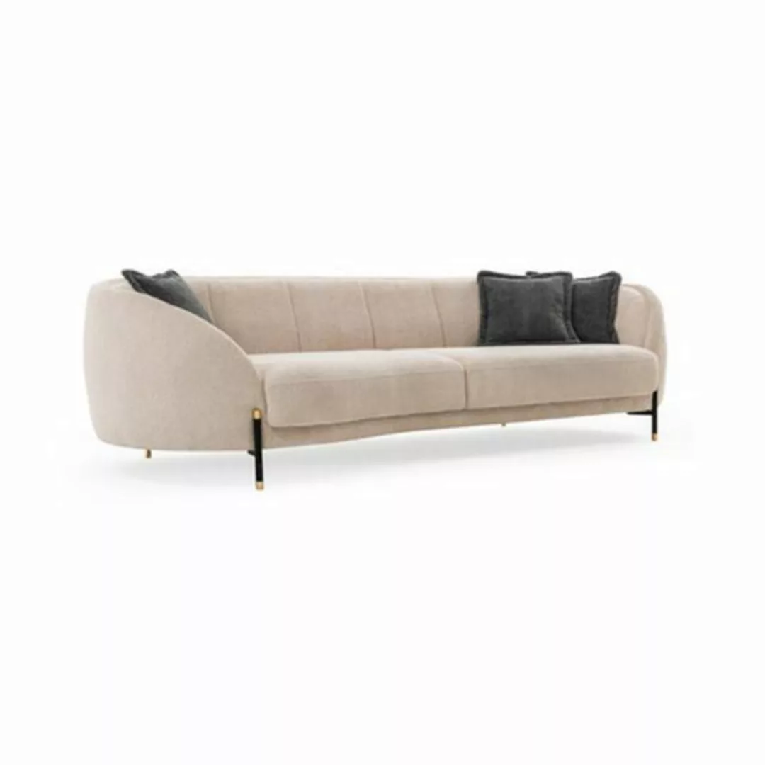 JVmoebel Sofa Couch Polster Beige Design Sofa 4 Sitz Sofas Textil Design So günstig online kaufen