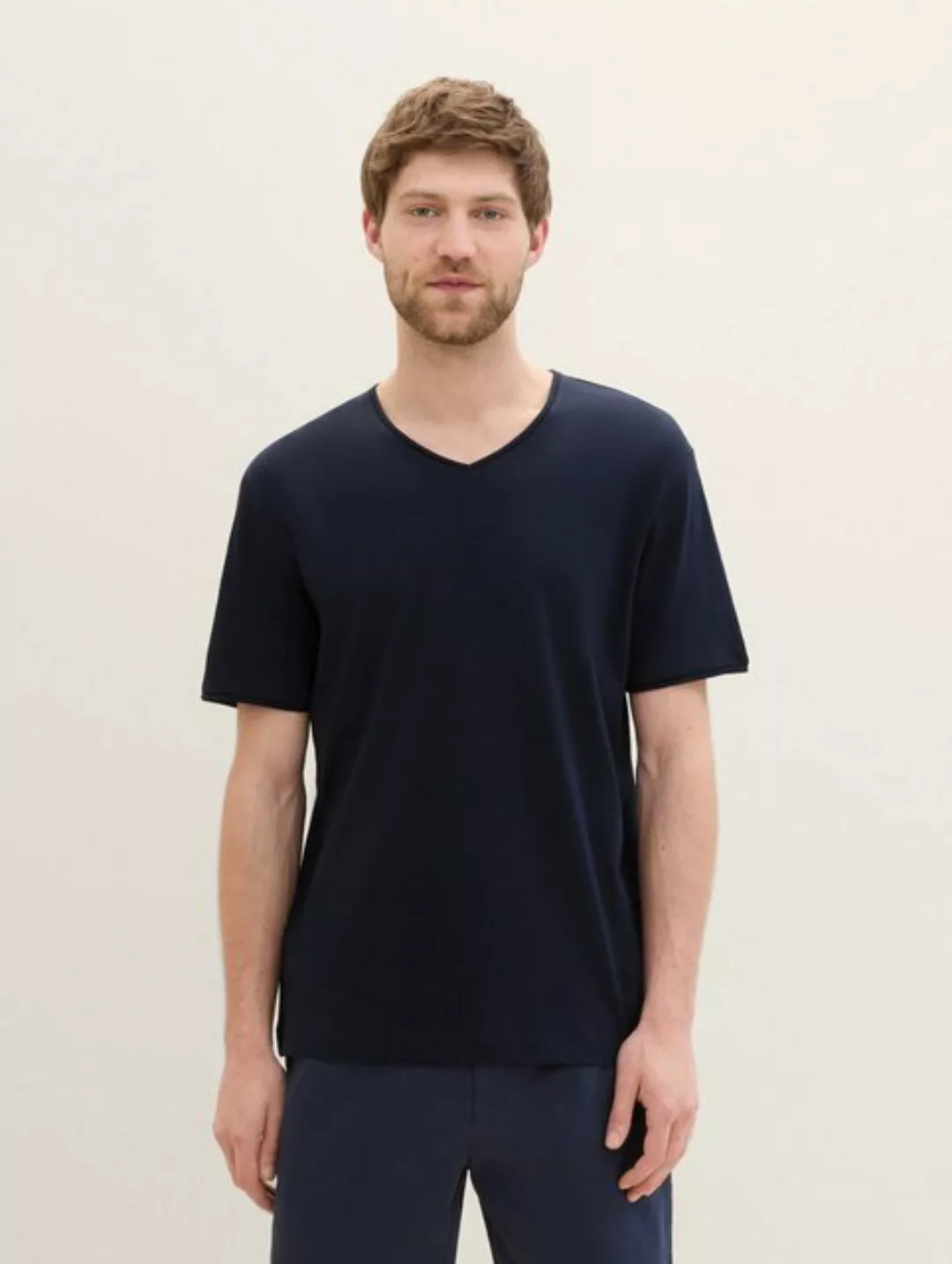 TOM TAILOR T-Shirt Basic T-Shirt mit V-Ausschnitt günstig online kaufen