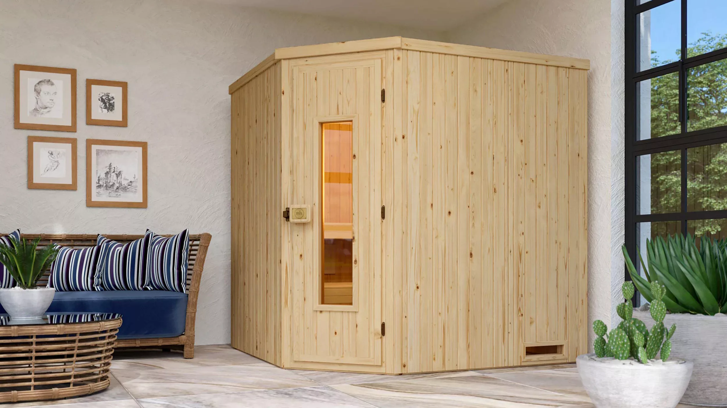 Weka Sauna Varberg 2, Holztür günstig online kaufen