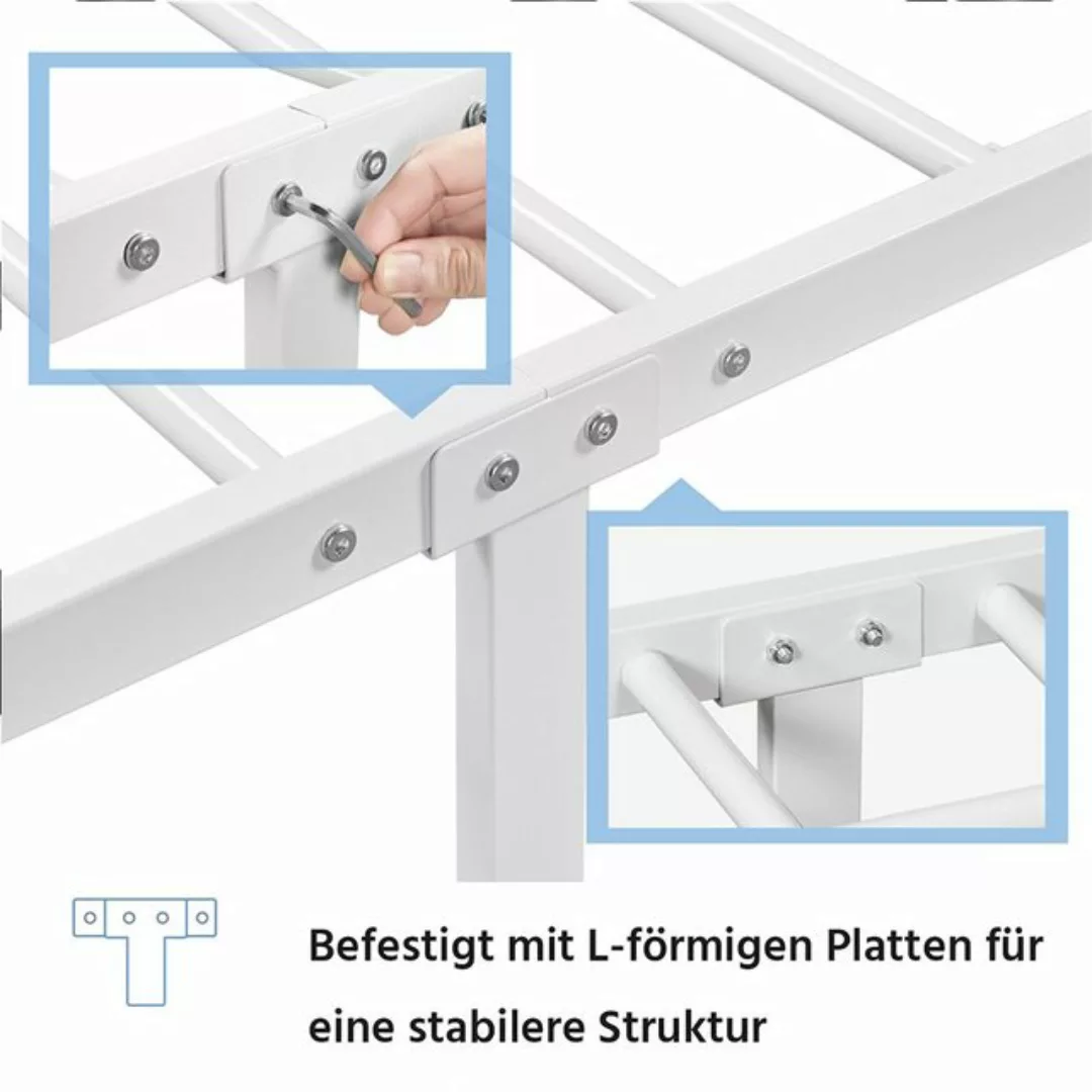 Yaheetech Metallbett, Bettrahmen Doppelbett/ Einzelbett aus Metall, im Vint günstig online kaufen