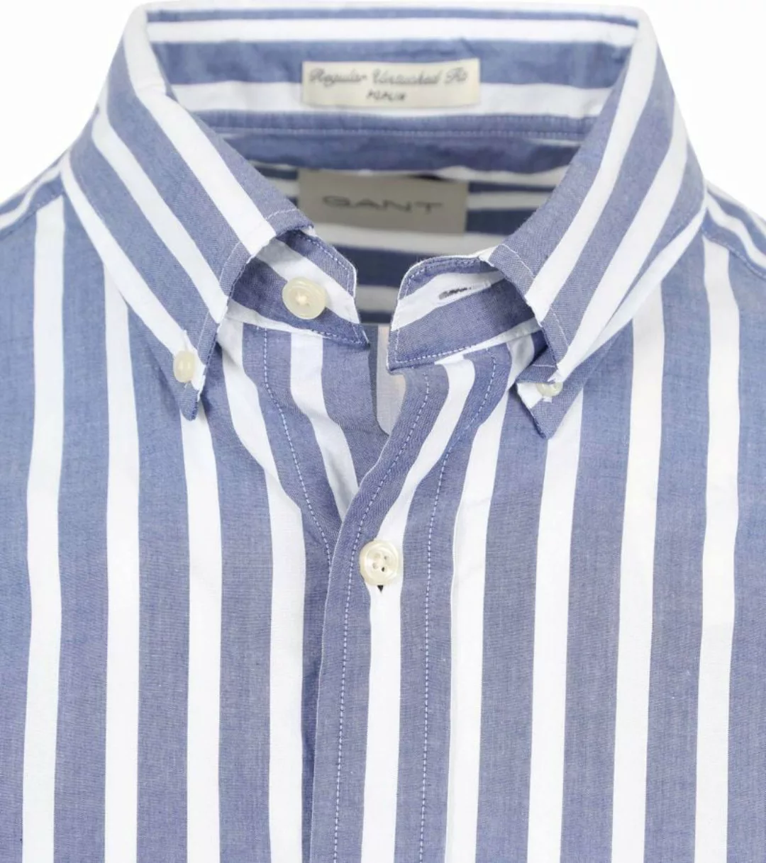 Gant College Hemd Stripe Blau - Größe M günstig online kaufen