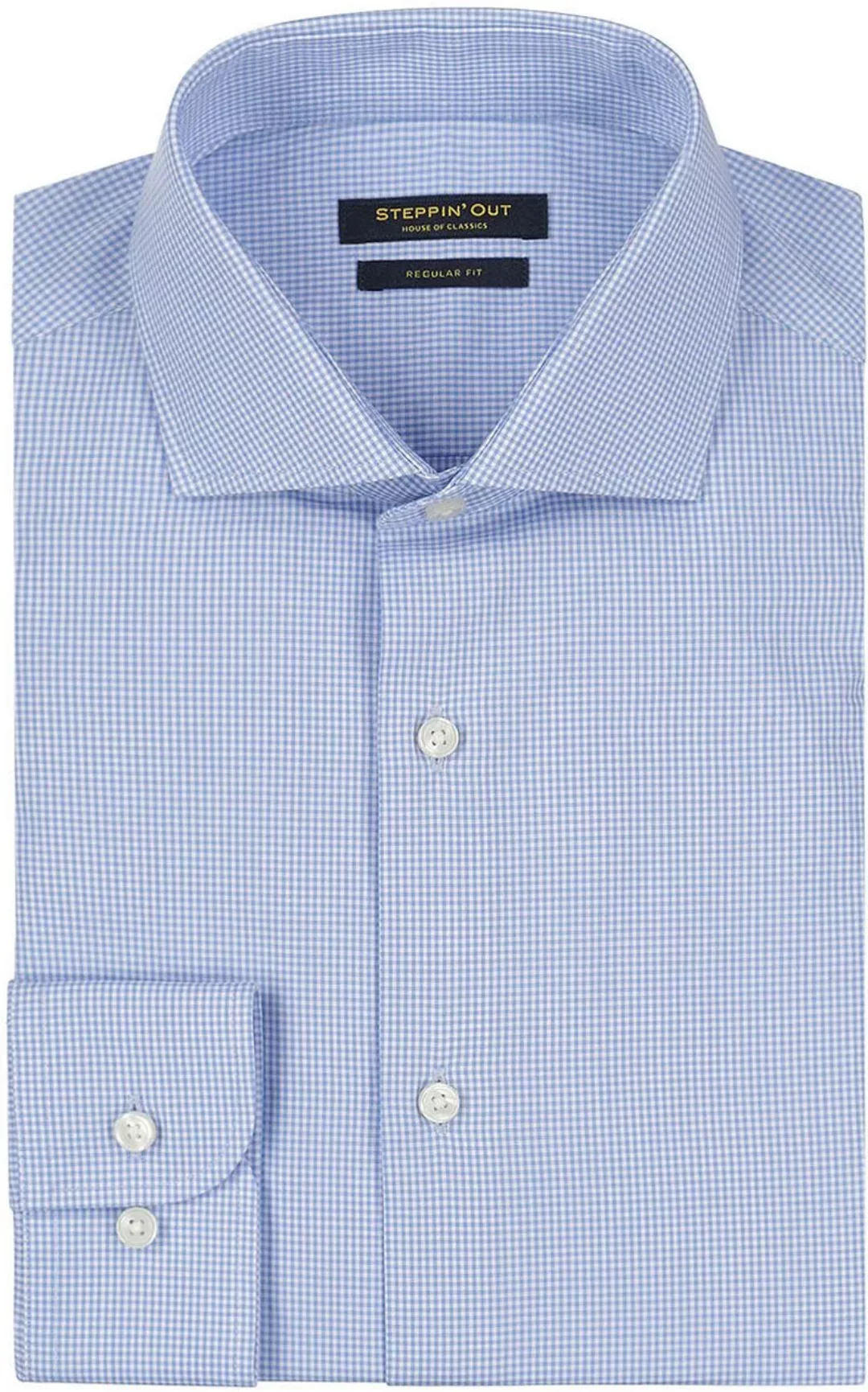 Steppin' Out Hemd Slim-Fit Karos Hellblau - Größe 3XL günstig online kaufen