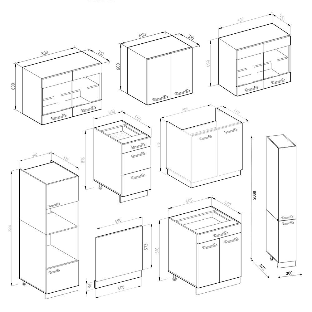 Vicco Küchenzeile R-Line Goldkraft Eiche/Anthrazit 350cm günstig online kaufen