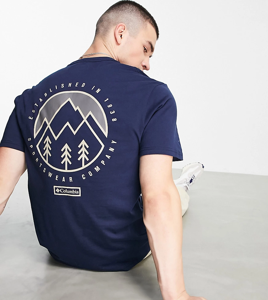 Columbia – Tillamook – T-Shirt in Navy, exklusiv bei ASOS-Marineblau günstig online kaufen