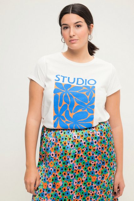 Studio Untold Rundhalsshirt T-Shirt Classic Shape Floral-Print Rundhals günstig online kaufen