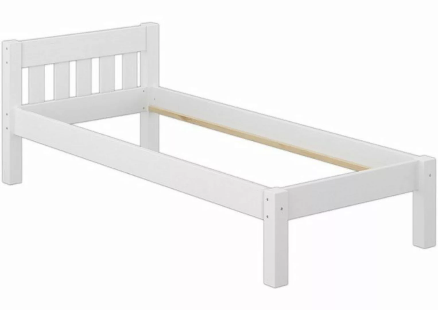 Erst-Holz® Weißes Jugendbett aus massiver Kiefer 90x200 weiß Gr. 90 x 200 günstig online kaufen