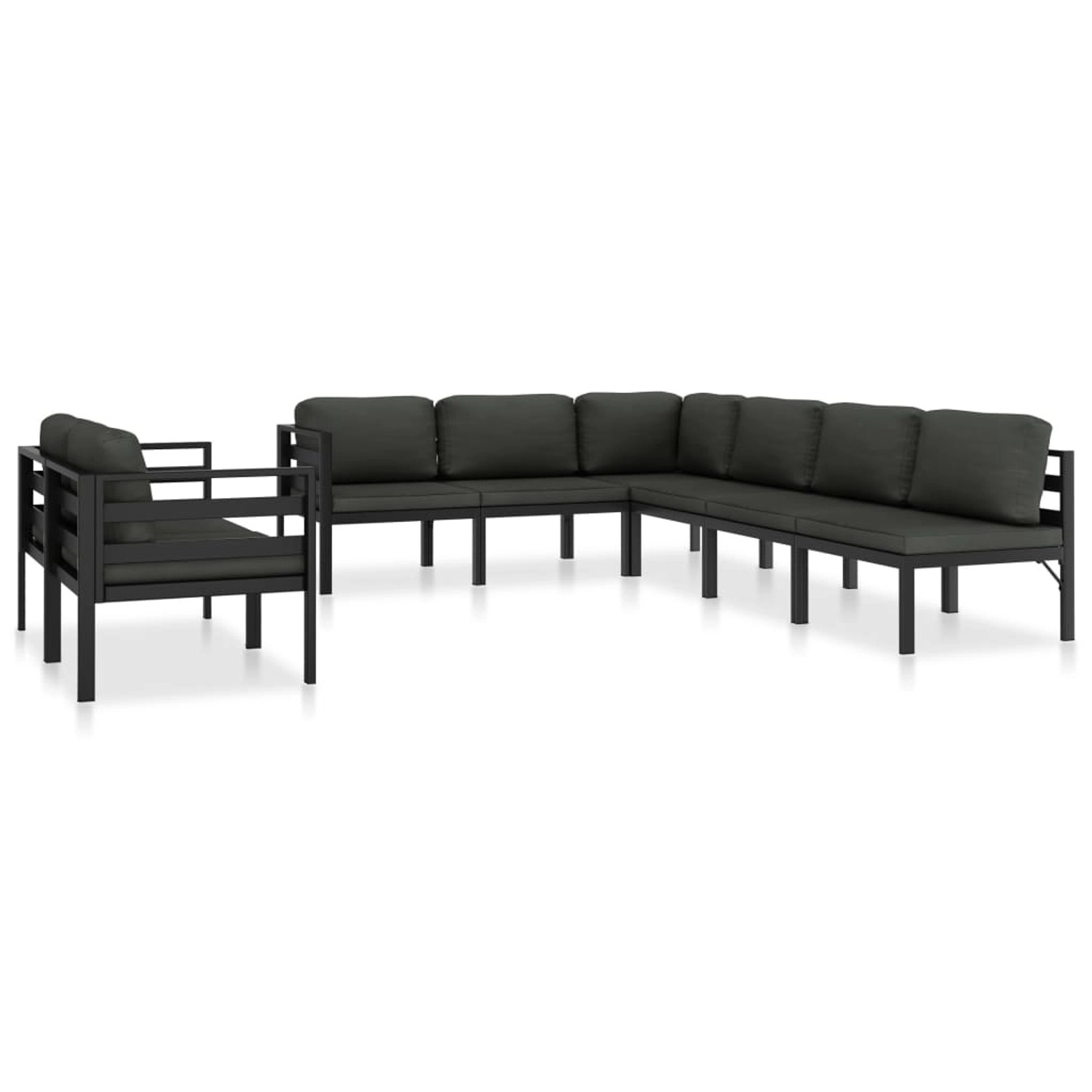 vidaXL 8-Tlg Garten-Lounge-Set mit Kissen Aluminium Anthrazit 49234 günstig online kaufen