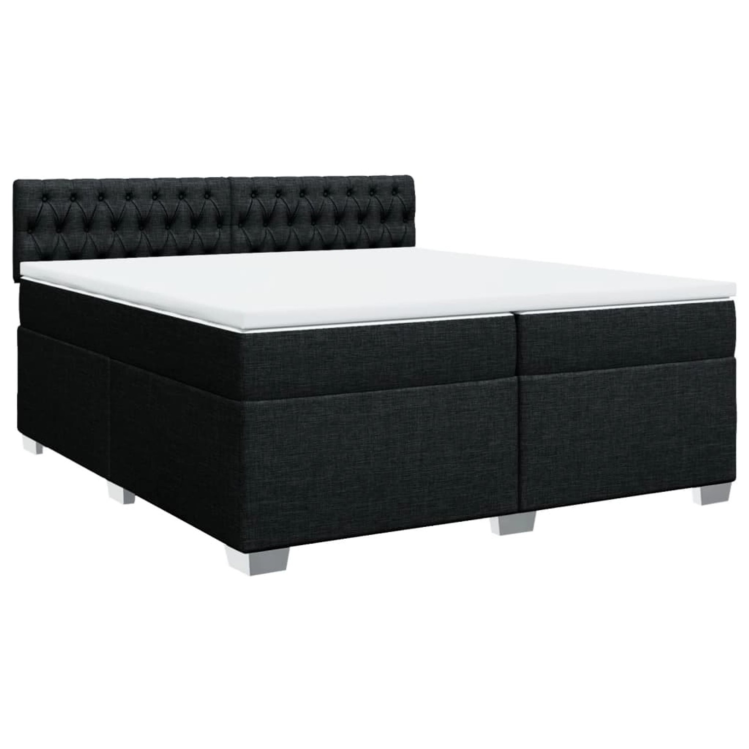 vidaXL Boxspringbett mit Matratze Schwarz 200x200 cm Stoff2105939 günstig online kaufen