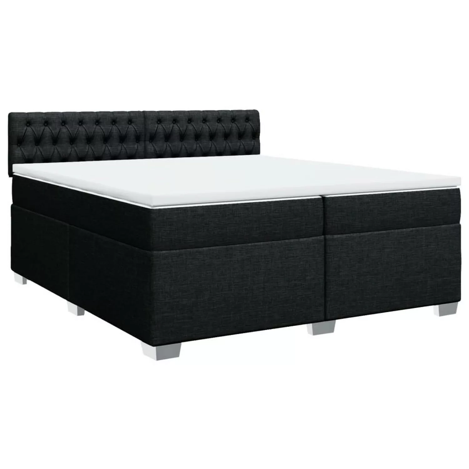 vidaXL Boxspringbett, Boxspringbett mit Matratze Schwarz 200x200 cm Stoff günstig online kaufen