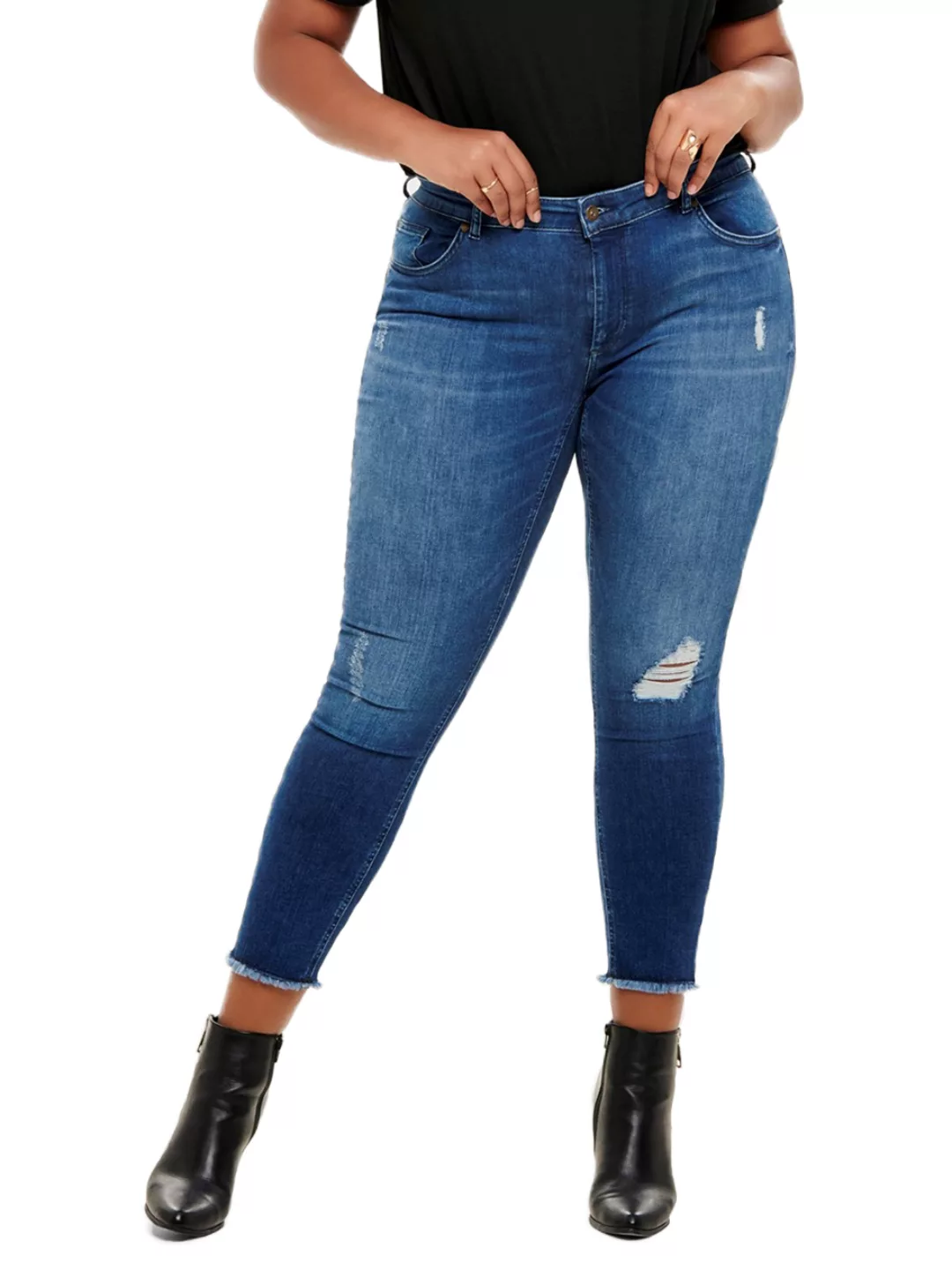 Carmakoma by Only Damen Jeans CARWILLY REG SKINNY ANK JEANS - Skinny Fit - günstig online kaufen