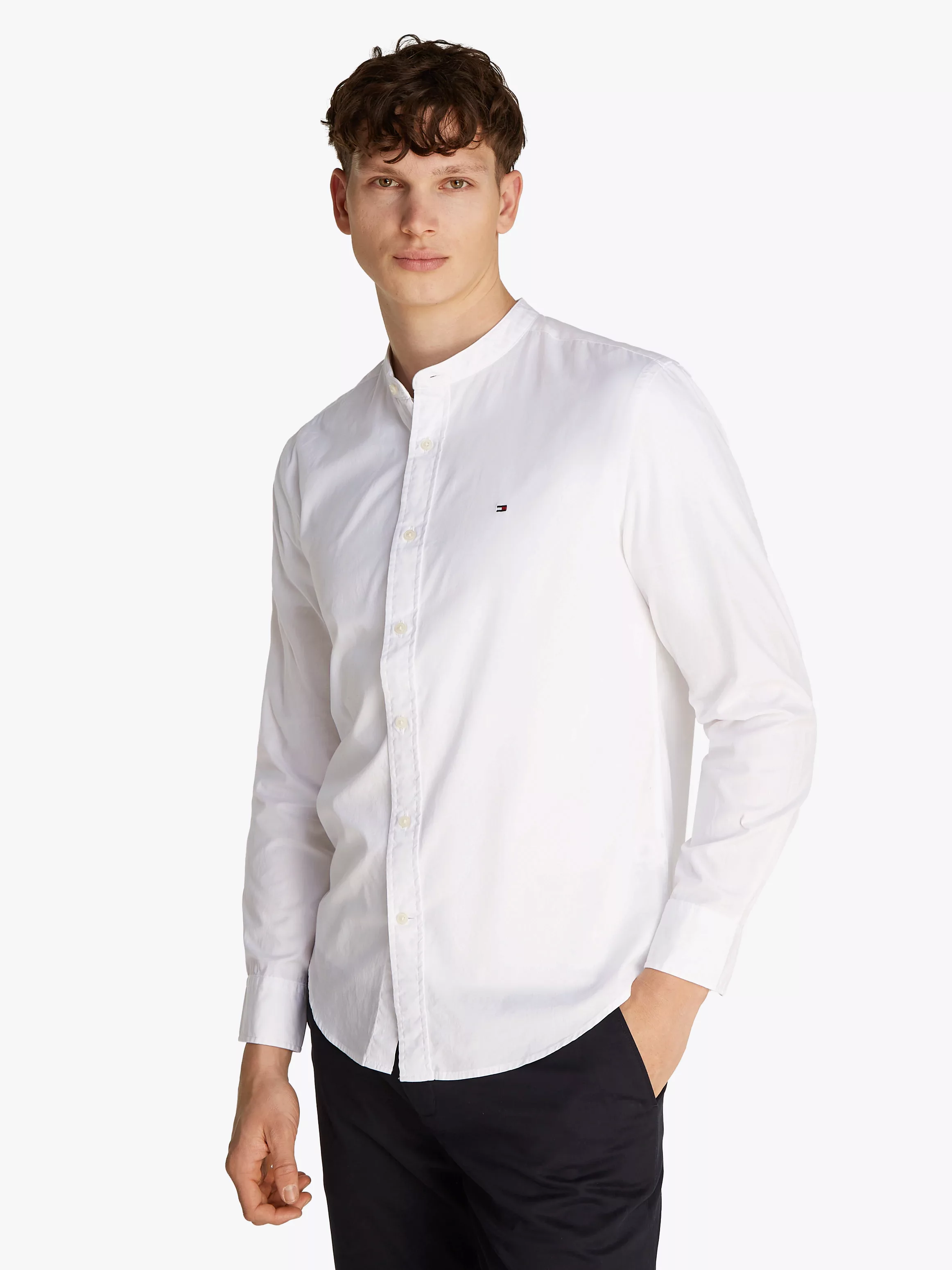 Tommy Hilfiger Langarmhemd "FLEX POPLIN SOLID MAO RF SHIRT" günstig online kaufen