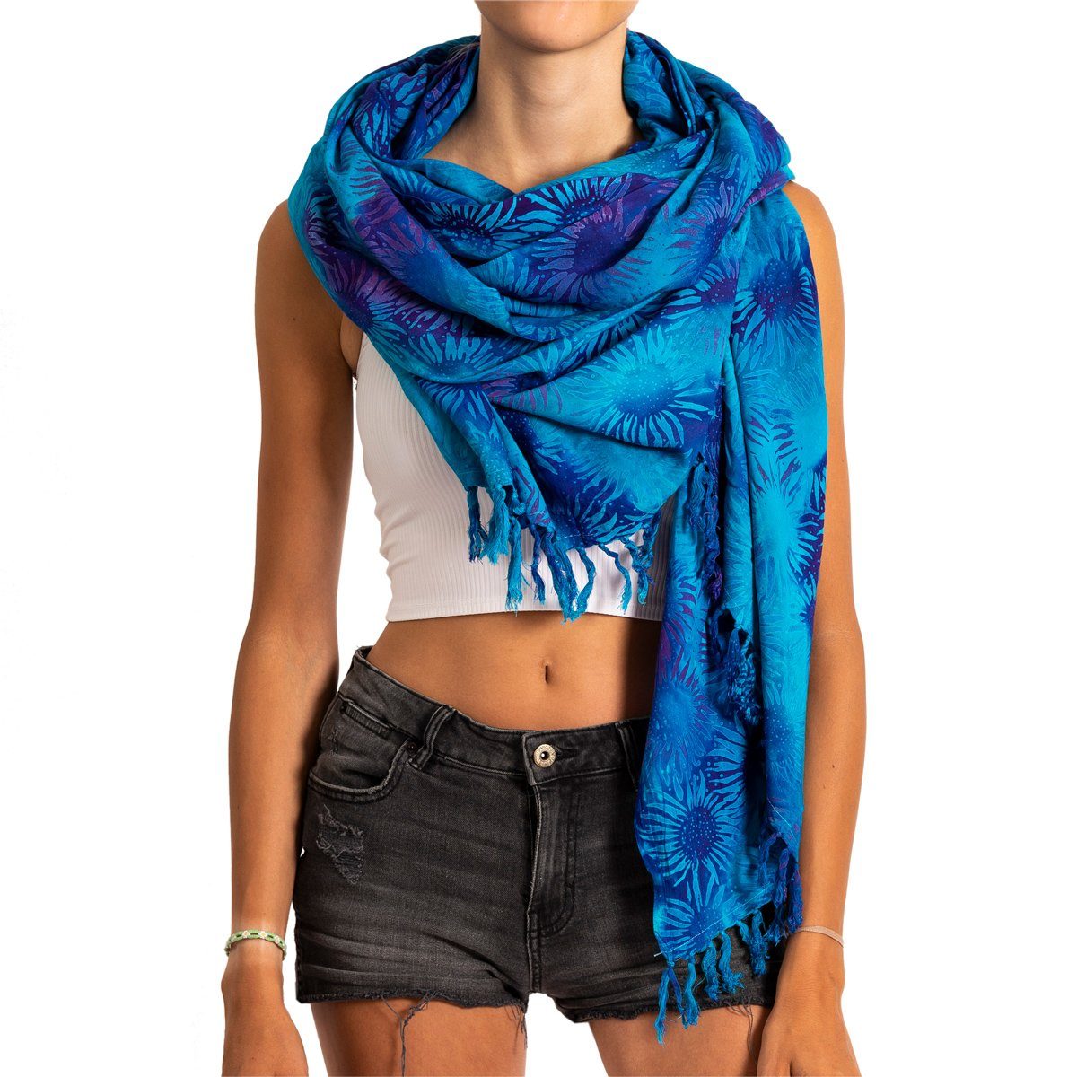 PANASIAM Pareo Sarong Wachsbatik Blautöne aus günstig online kaufen