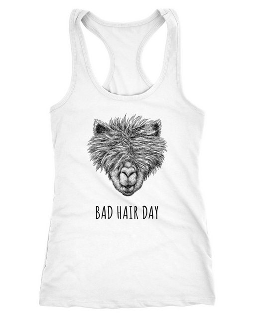 MoonWorks Tanktop Damen Tanktop lustig strubbelig haariges Lama Bad hair da günstig online kaufen