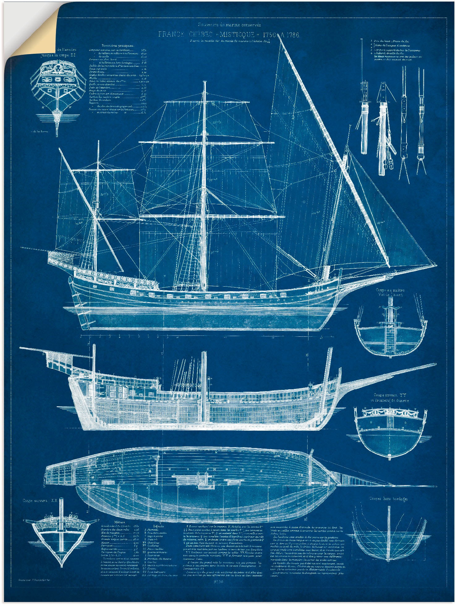 Artland Wandbild "Entwurf für ein Antikes Schiff I", Boote & Schiffe, (1 St günstig online kaufen