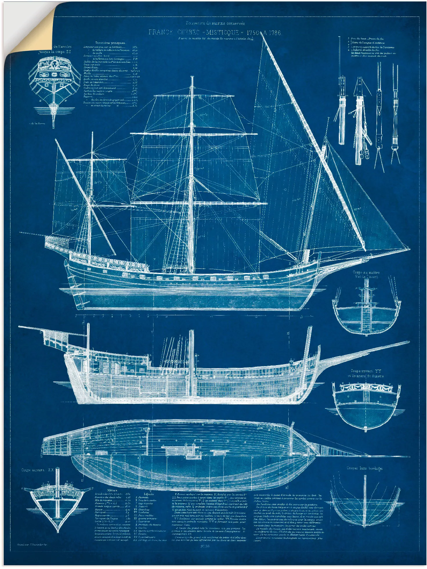 Artland Wandbild "Entwurf für ein Antikes Schiff I", Boote & Schiffe, (1 St günstig online kaufen