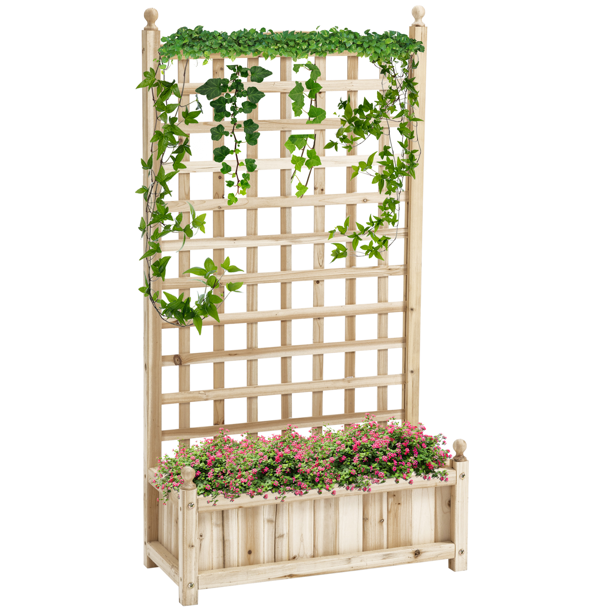 Outsunny Pflanzkasten mit Rankgitter Blumenkasten für Kletterpflanzen aus H günstig online kaufen