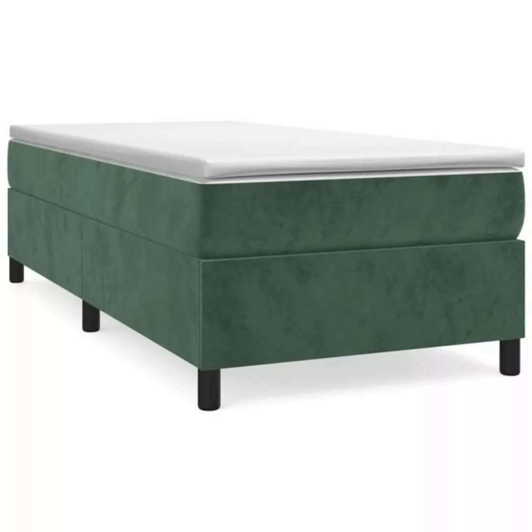 furnicato Bett Boxspringbett mit Matratze Dunkelgrün 100x200 cm Samt günstig online kaufen