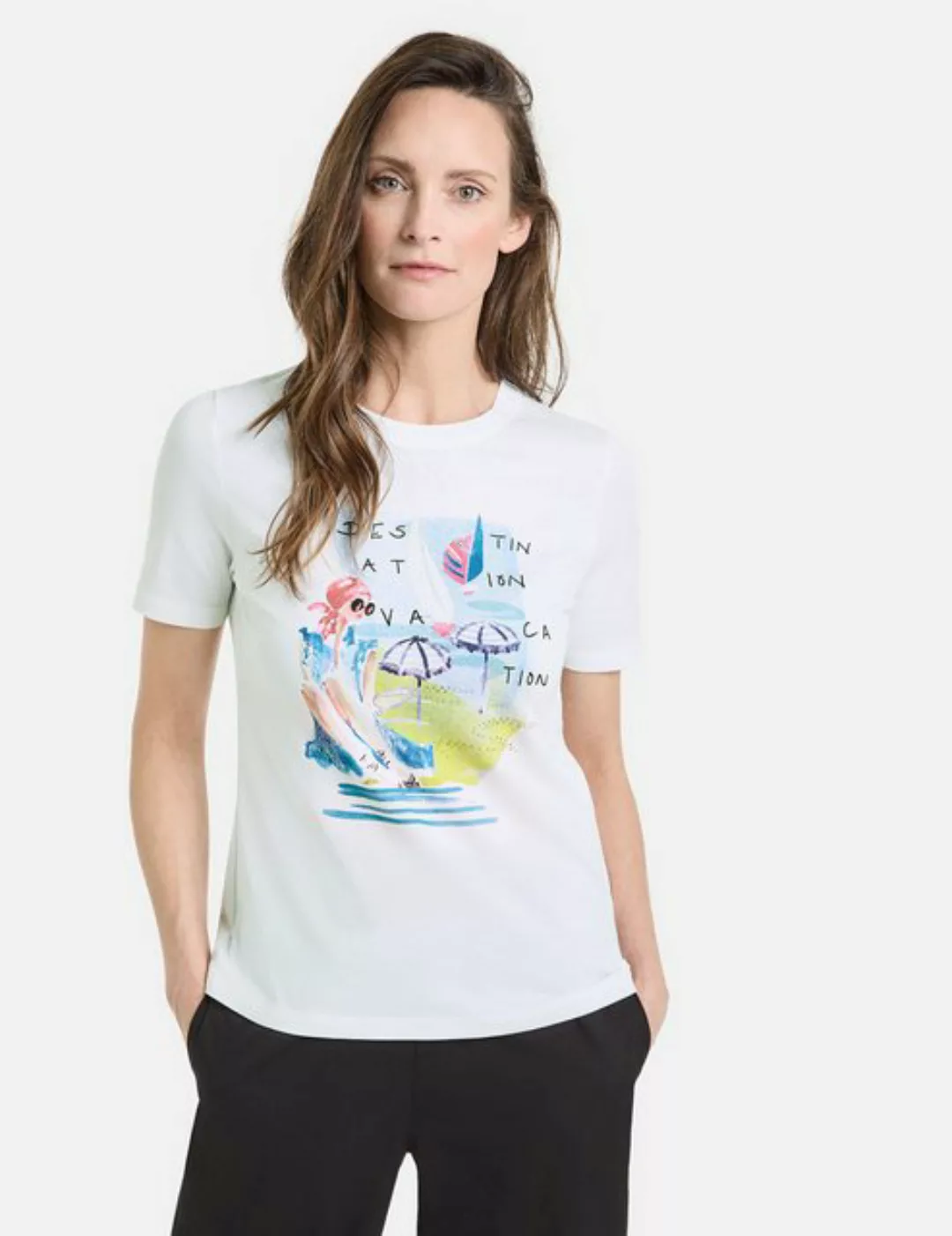 GERRY WEBER Kurzarmshirt T-Shirt mit Frontprint günstig online kaufen
