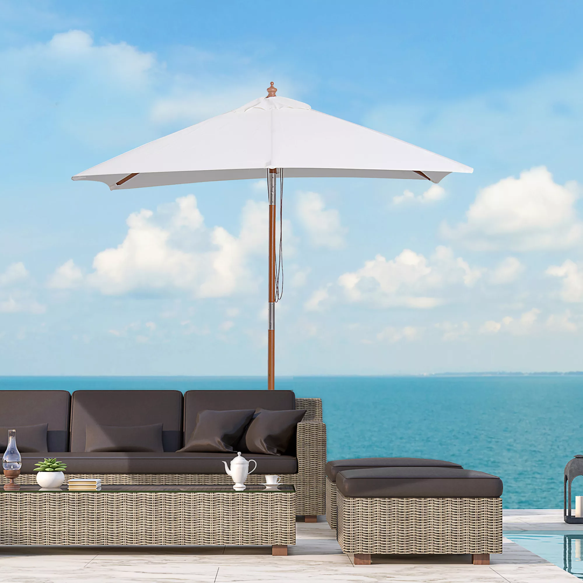 Outsunny Sonnenschirm Knickbar, LxB: 200x150 cm, günstig online kaufen