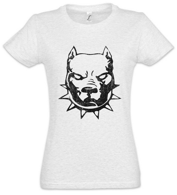 Urban Backwoods Print-Shirt Pit Dog Bull Damen T-Shirt Kette Bissiger Hund günstig online kaufen