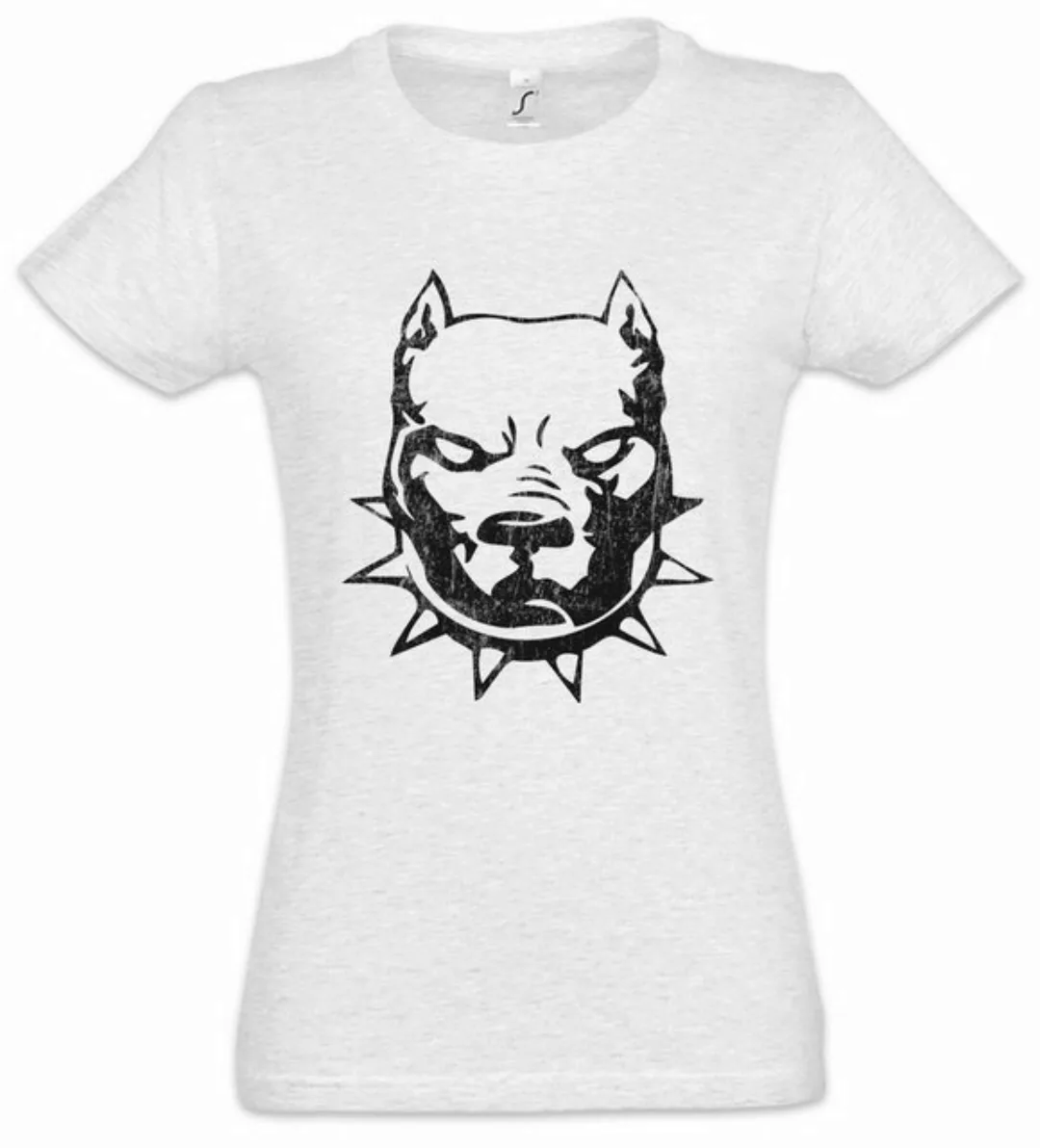 Urban Backwoods Print-Shirt Pit Dog Bull Damen T-Shirt Kette Bissiger Hund günstig online kaufen