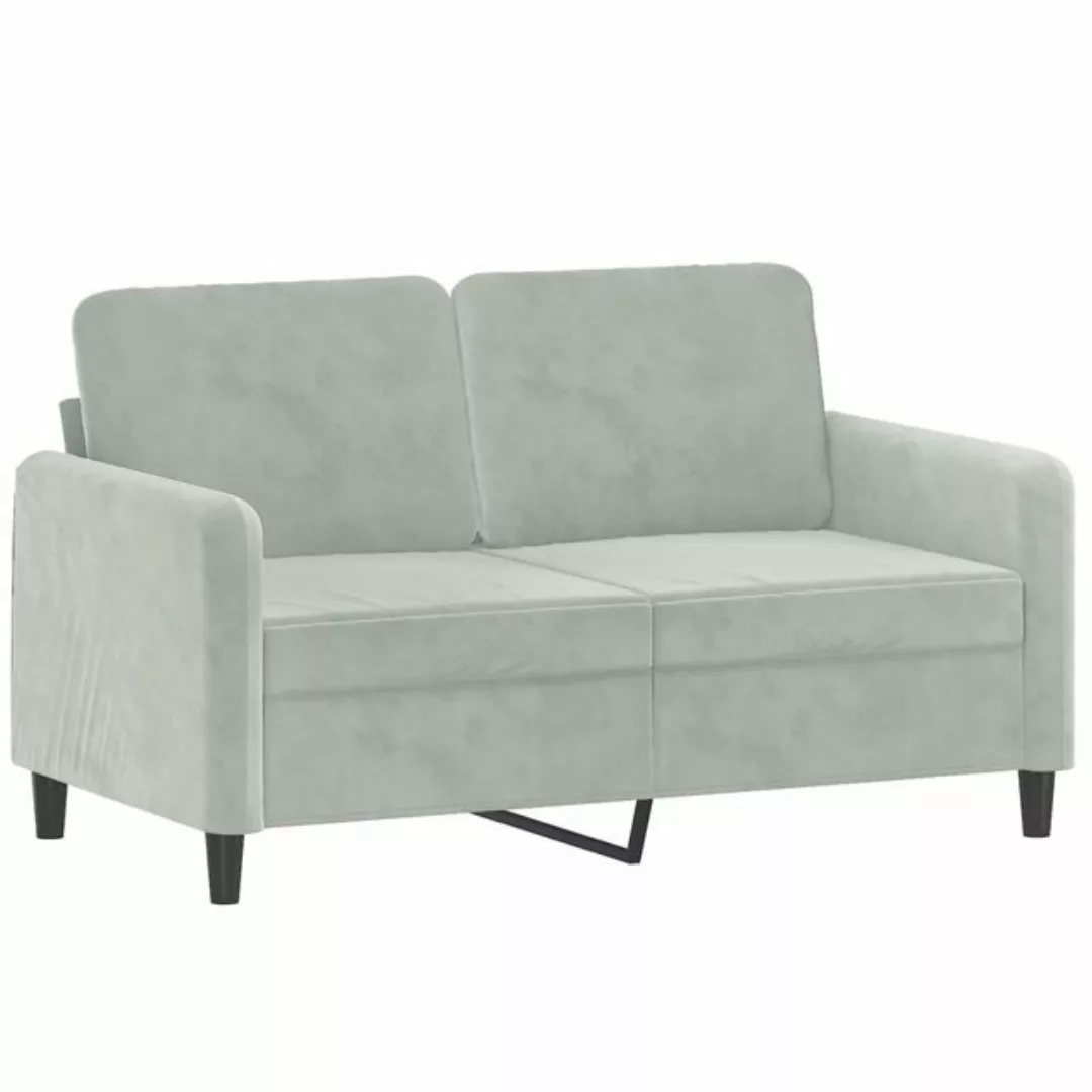 vidaXL Sofa 2-Sitzer-Sofa Hellgrau 120 cm Samt günstig online kaufen