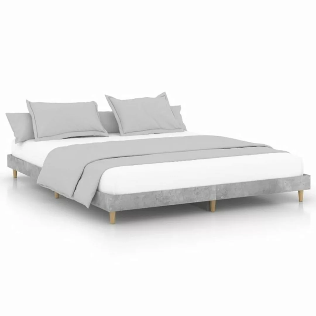 furnicato Bett Bettgestell Betongrau 200x200 cm Holzwerkstoff günstig online kaufen