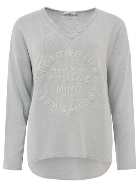 Zwillingsherz Sweatshirt "Sweatshirt BW "Positive Mind"", mit V-Ausschnitt günstig online kaufen