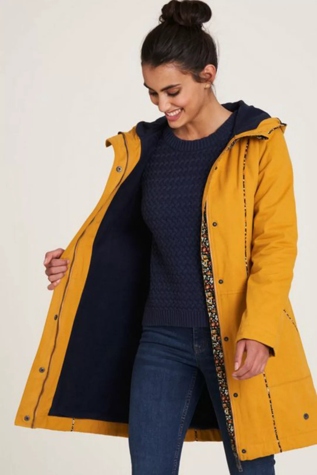 Tranquillo Outdoorjacke Damen warmer Twillmantel mit Kapuze günstig online kaufen