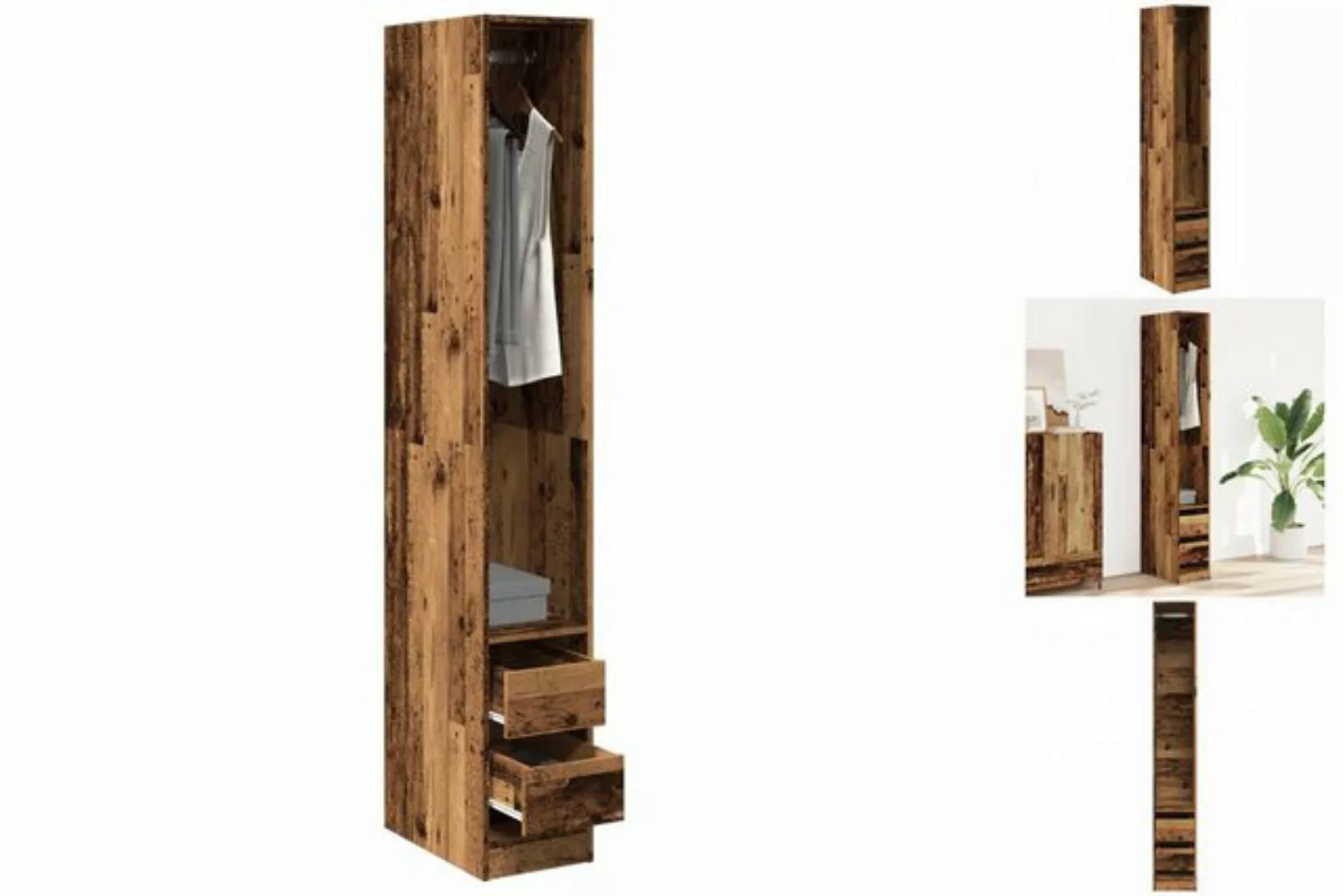 vidaXL Kleiderschrank Kleiderschrank Altholz-Optik 30x50x200 cm Holzwerksto günstig online kaufen