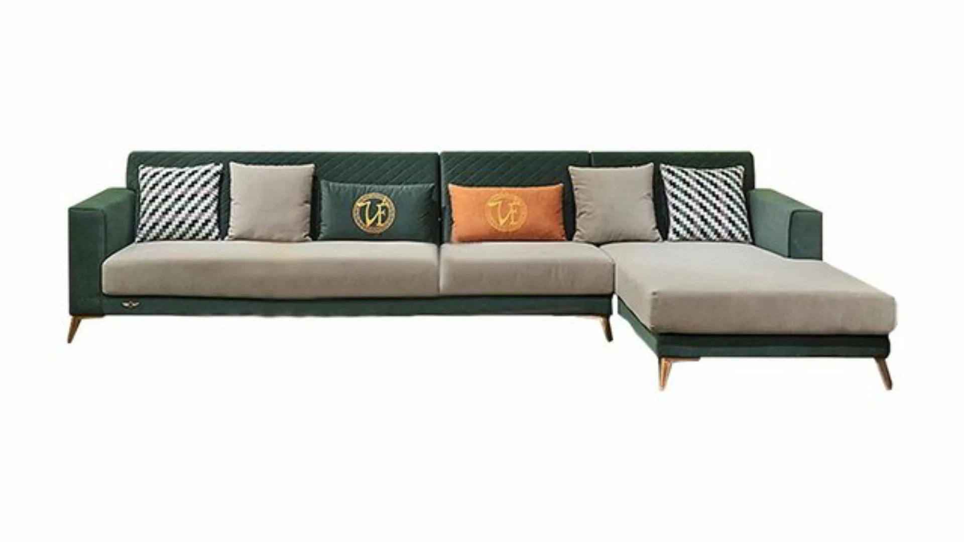 JVmoebel Ecksofa Grünes Ecksofa L-Form Couch Wohnlandschaft Polstermöbel Te günstig online kaufen