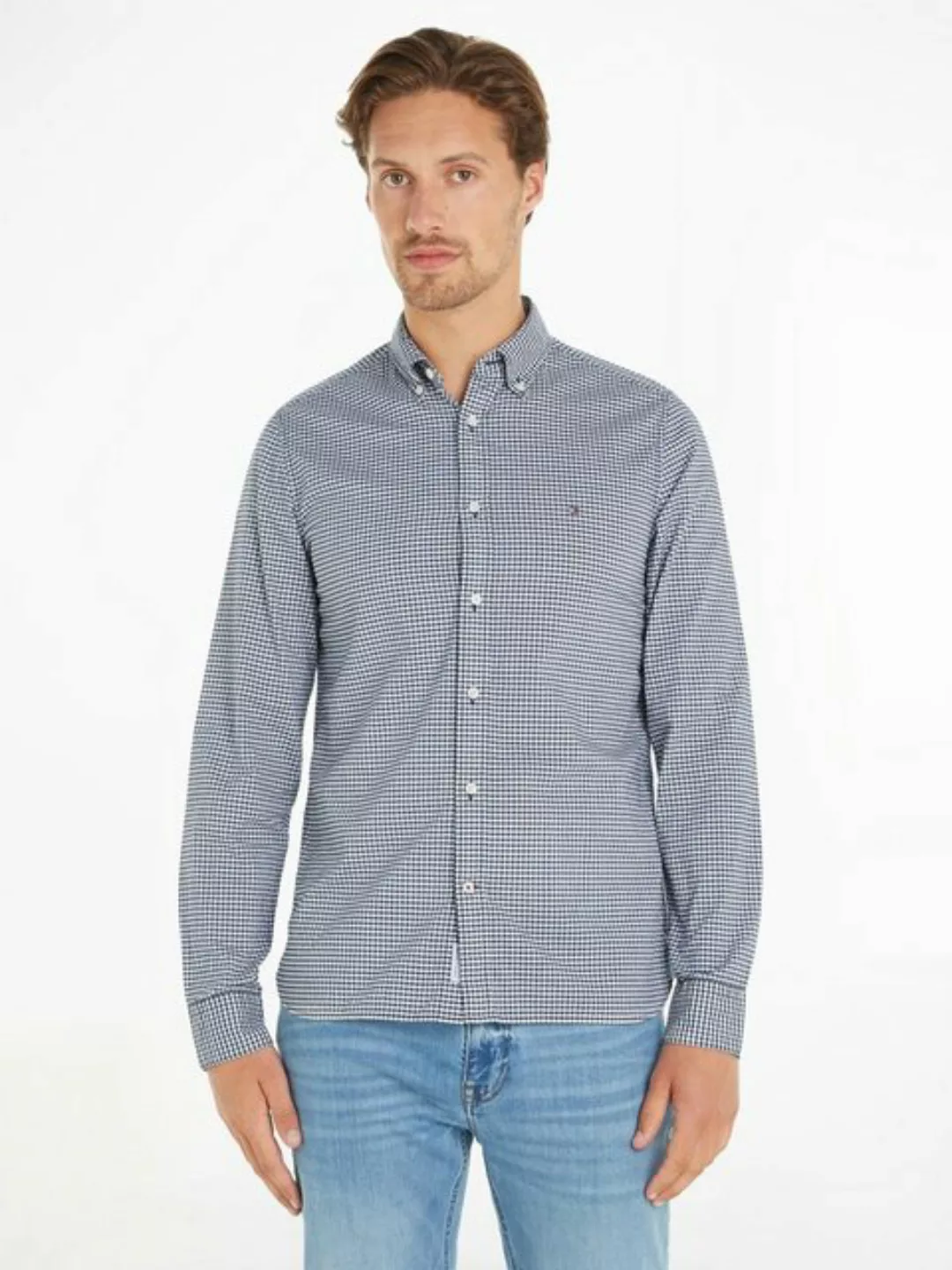 Tommy Hilfiger Karohemd FLEX TEXTURED GINGHAM SF SHIRT mit kleiner Logostic günstig online kaufen