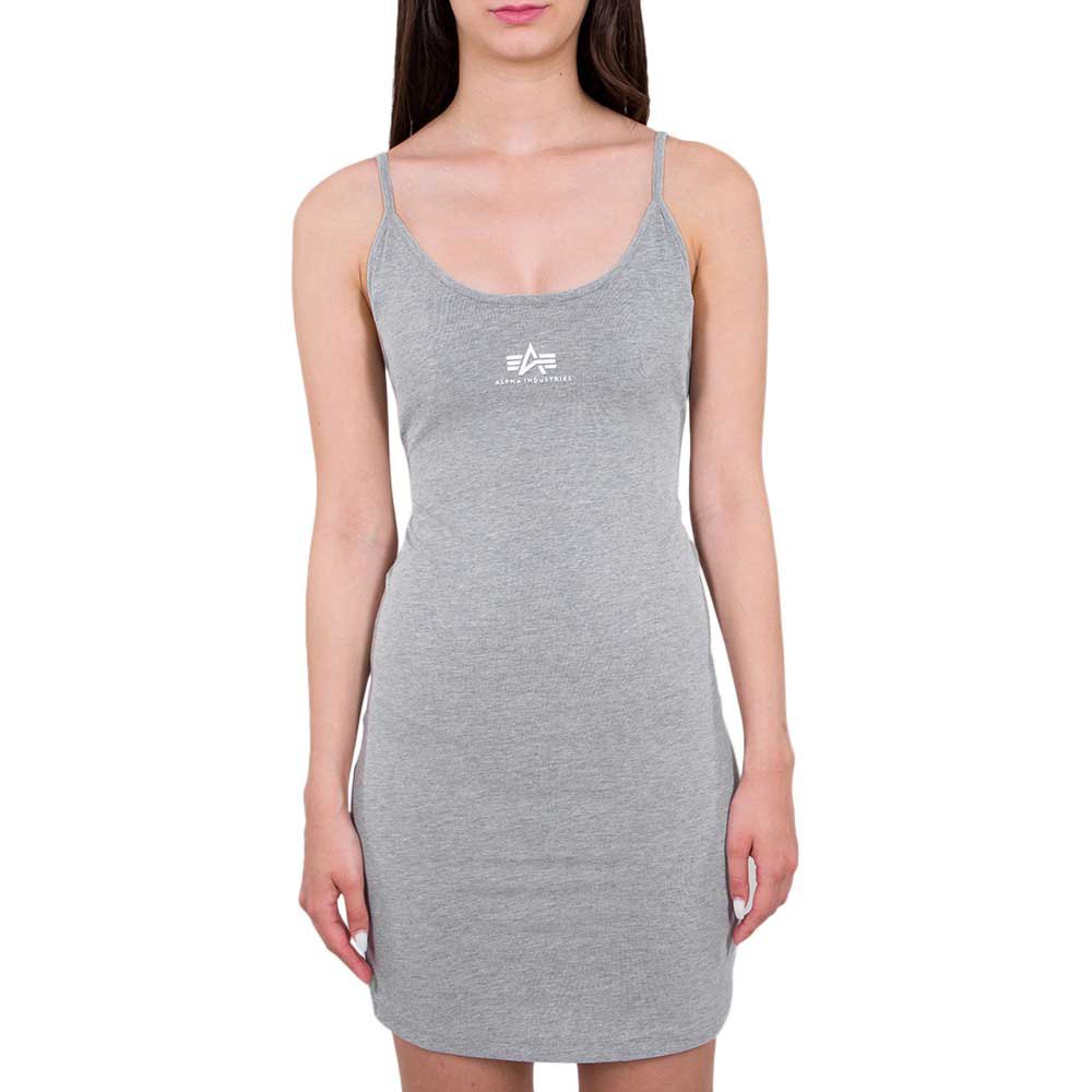 Alpha Industries Basic Kurzes Kleid Mit Kleinem Logo M Greyheather / White günstig online kaufen