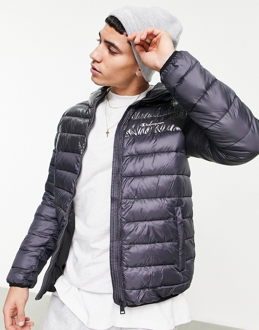 Champion – Wattierte Jacke in Grau günstig online kaufen