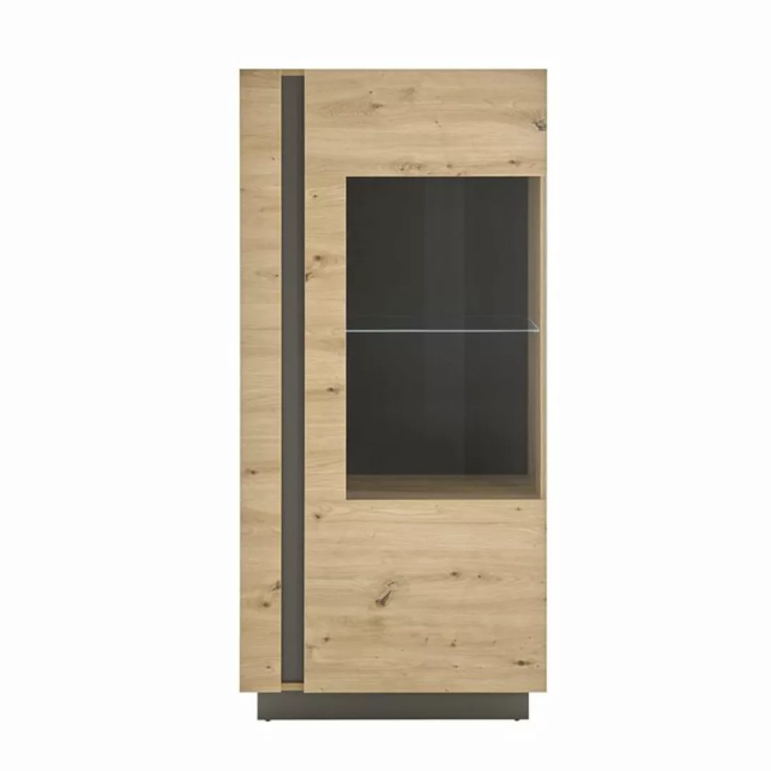 Lomadox Vitrinenschrank Wohnzimmer CARDIFF-61 in Eiche Artisan Nb. mit Abse günstig online kaufen