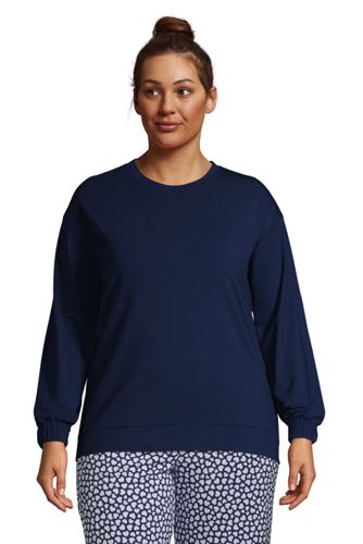 Pyjama-Sweatshirt aus Stretch-Jersey in großen Größen, Damen, Größe: 48-50 günstig online kaufen