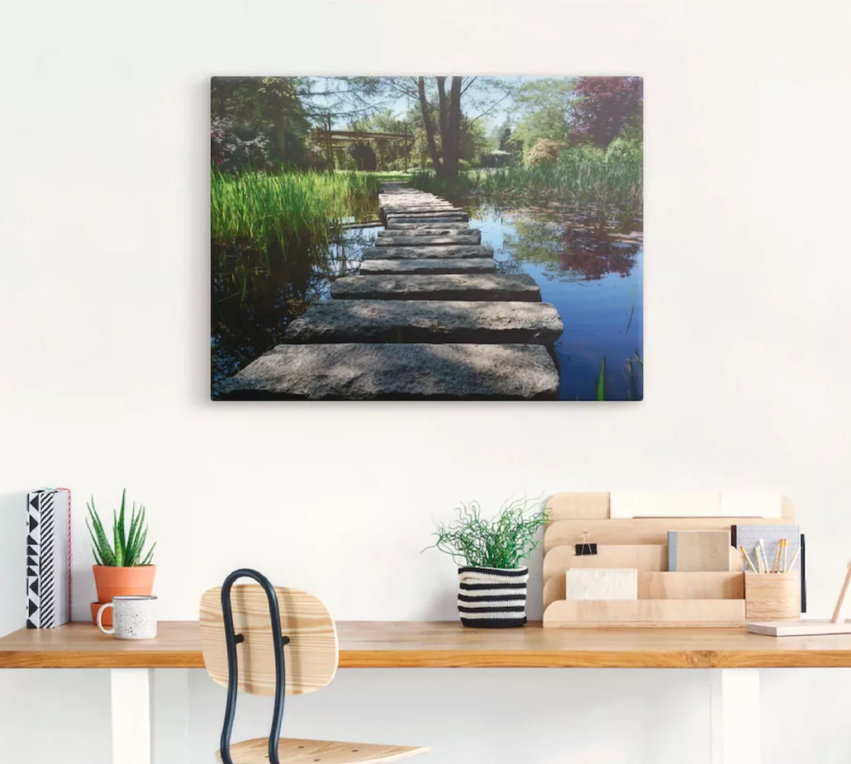 Artland Wandbild "Weg am Teich", Gewässer, (1 St.), als Leinwandbild, Poste günstig online kaufen