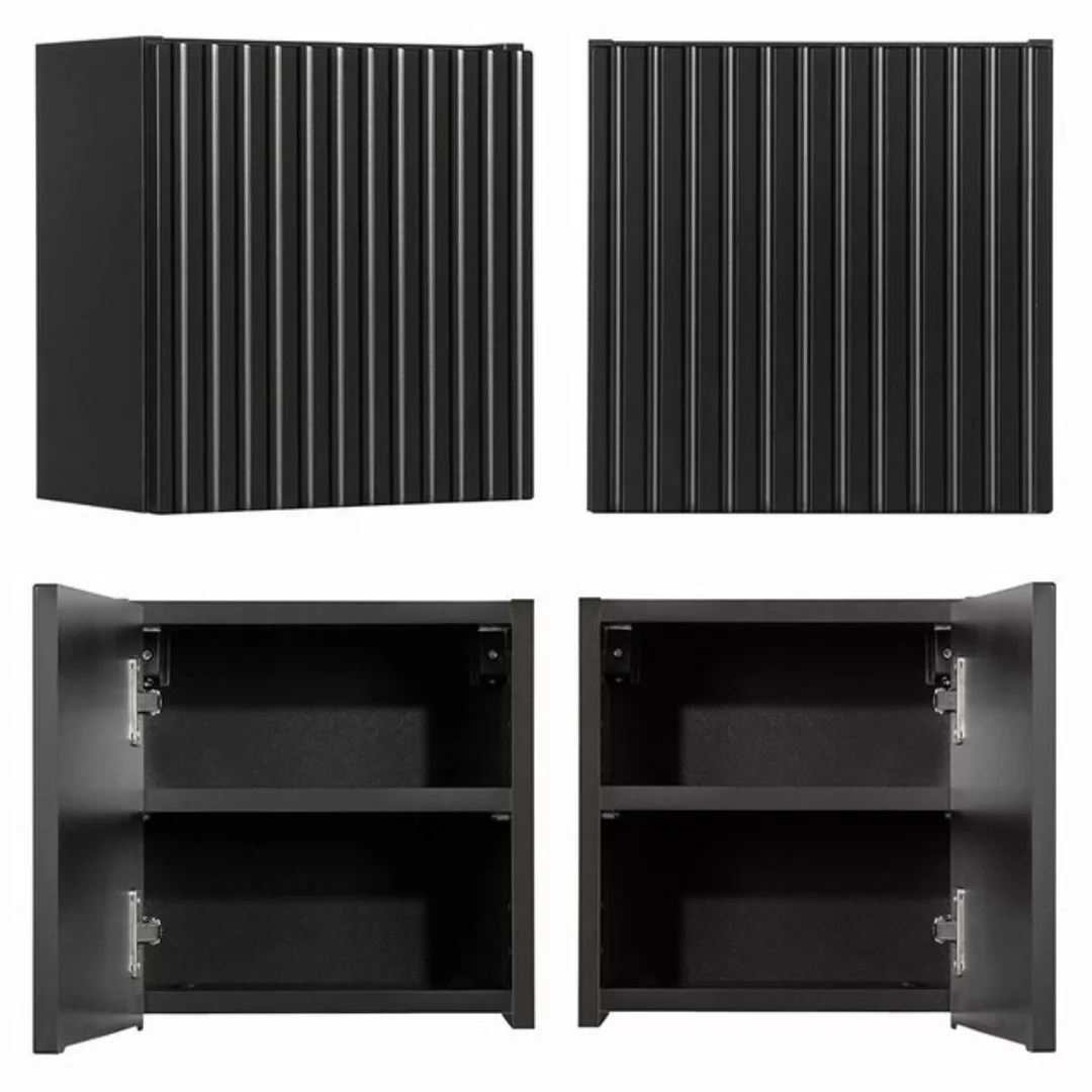 Lomadox Hängeschrank NEWPORT-56-BLACK 30x30cm, Badmöbel Wandschrank schwarz günstig online kaufen