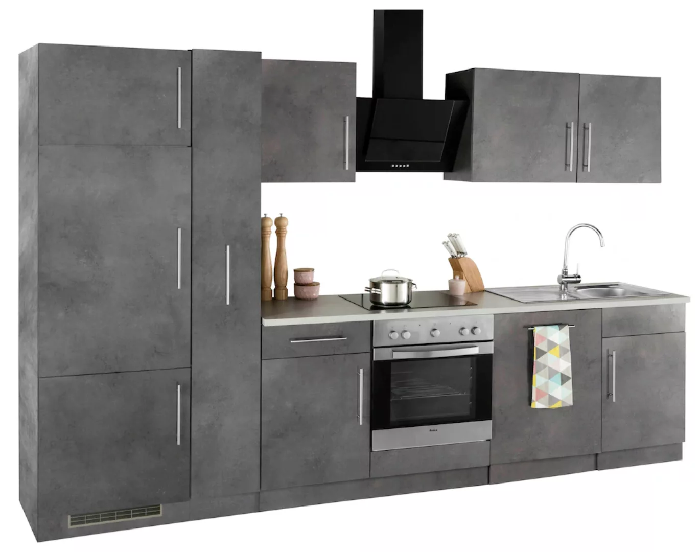 wiho Küchen Küchenzeile »Cali«, mit E-Geräten, Breite 310 cm günstig online kaufen