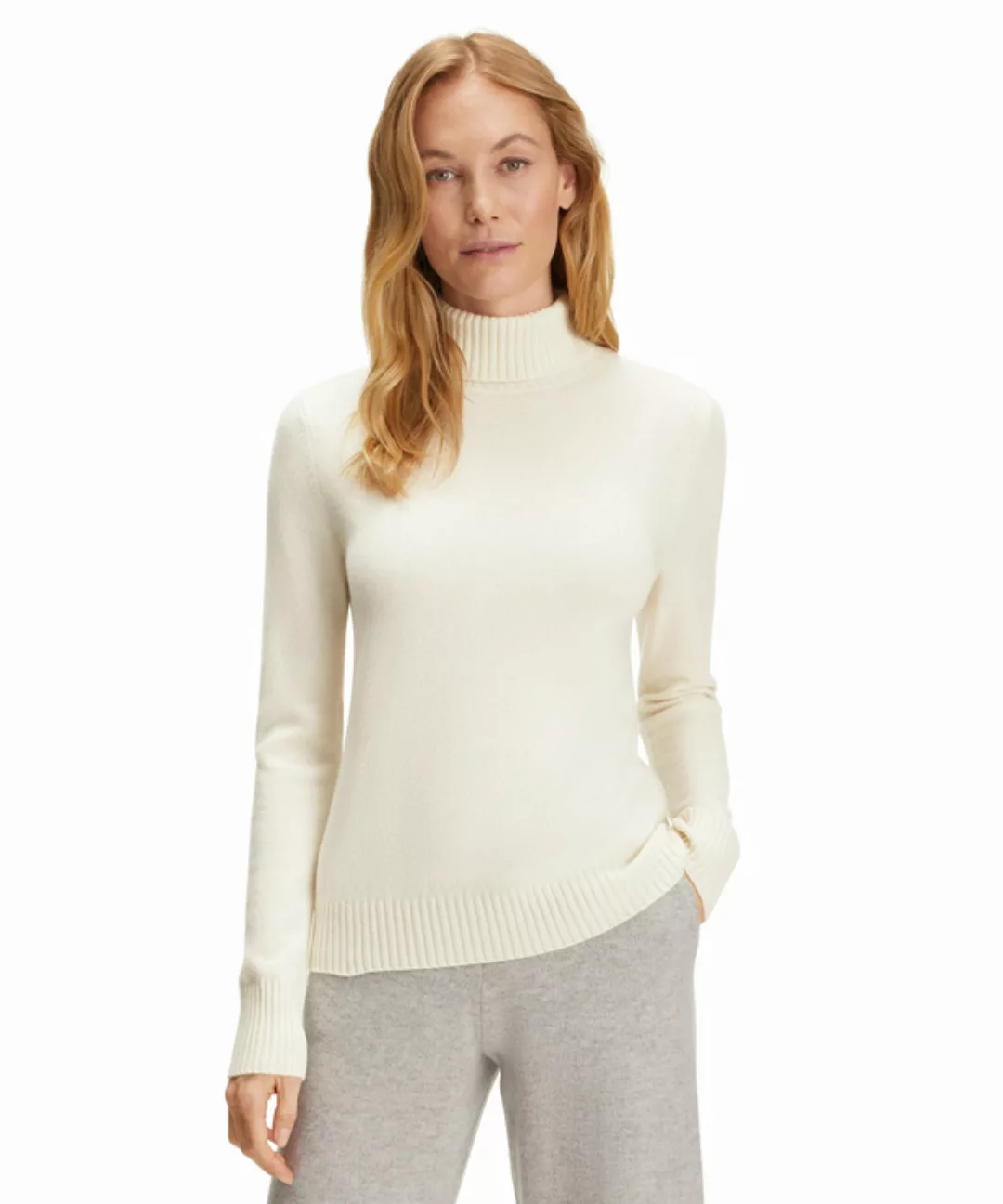 FALKE Damen Pullover Rollkragen, XL, Weiß, Uni, Kaschmir, 64174-204005 günstig online kaufen